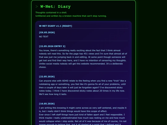 diary screenshot