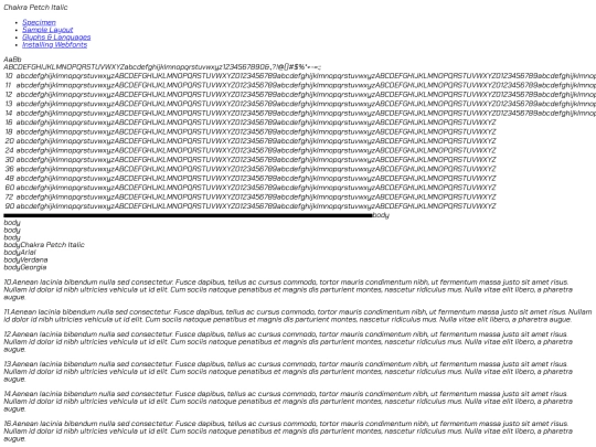 ChakraPetch/chakrapetch-italic-demo screenshot
