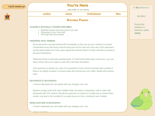 specimen screenshot
