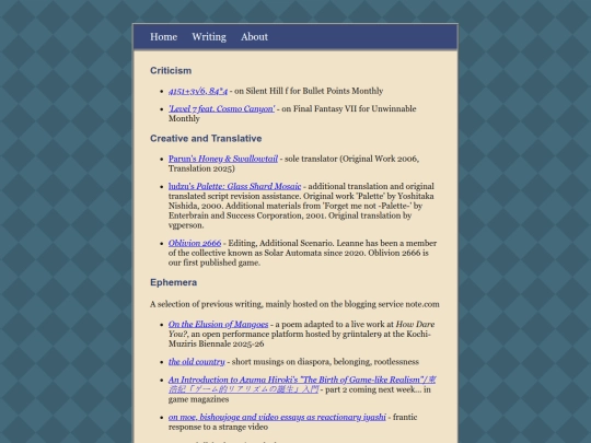 Writing screenshot