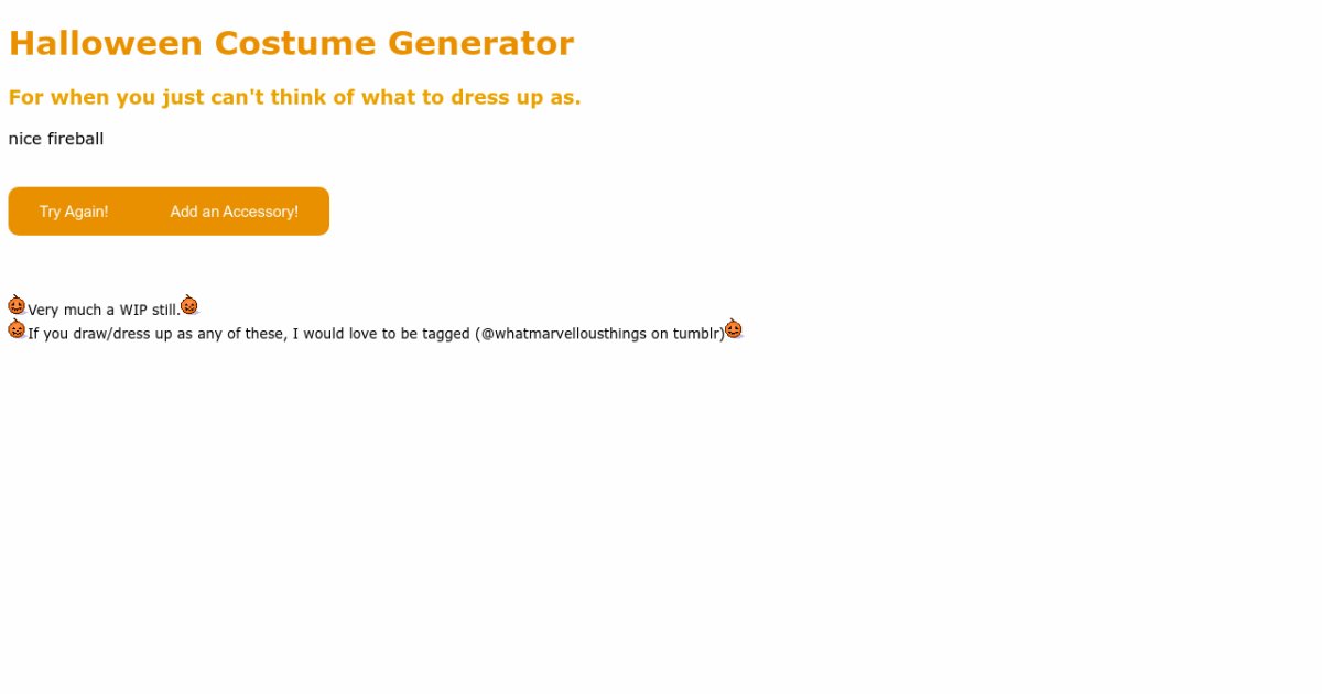 Halloween Costume Generator