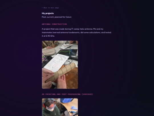 projects screenshot