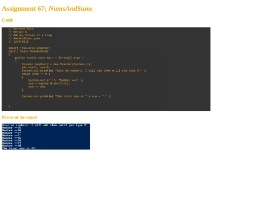 Programs/While/67 screenshot