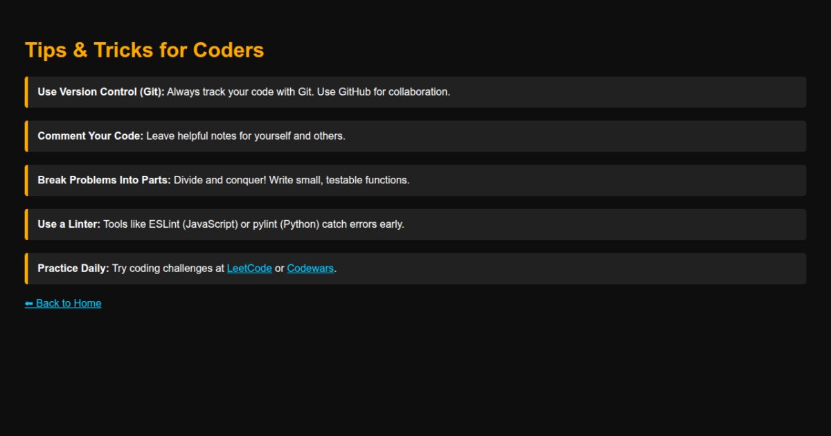 Coding Tips & Tricks
