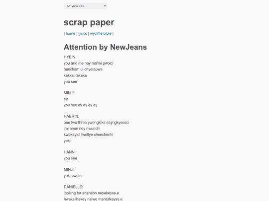 lyrics/attention screenshot