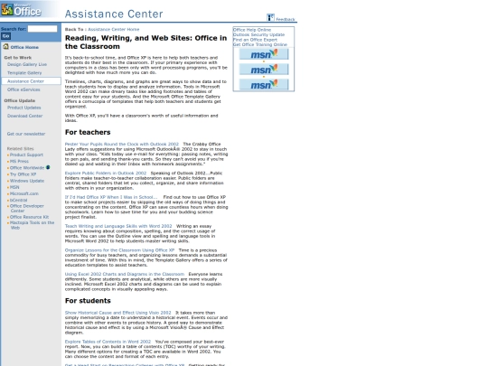 assistance2002articlesxpOverviewClassroom screenshot