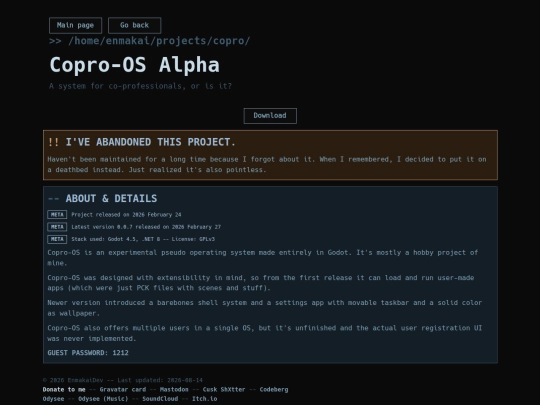 projects/copro screenshot