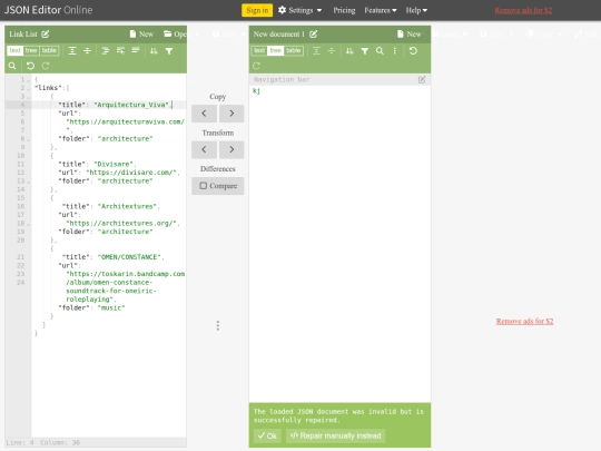 JSON Editor Online_ edit JSON, format JSON, query JSON screenshot