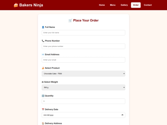 order screenshot
