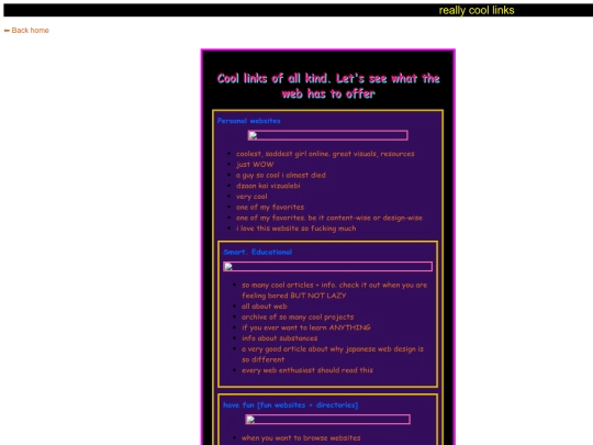 links screenshot