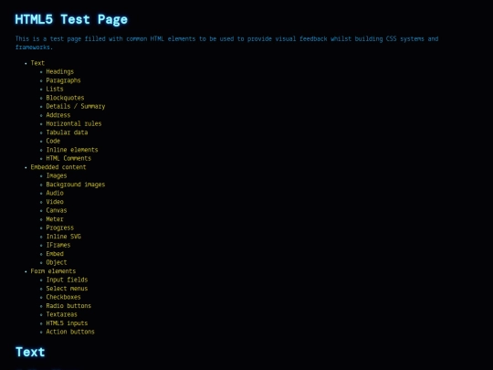 testpage screenshot
