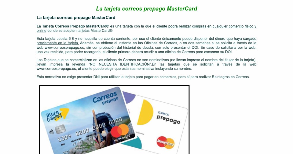 Correos lanza la nueva tarjeta prepago Mastercard dedicada al