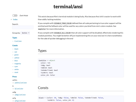 modules/cases/terminal/ansi screenshot