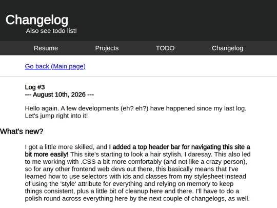 changelog screenshot