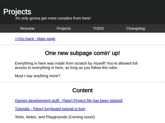projects screenshot