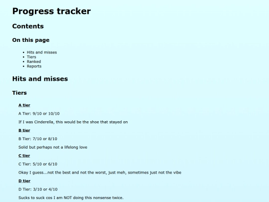Progress-tracker screenshot
