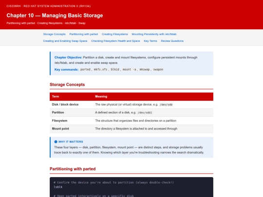 cis238rh/RH134_Chapter_10___Managing_Basic_Storage screenshot