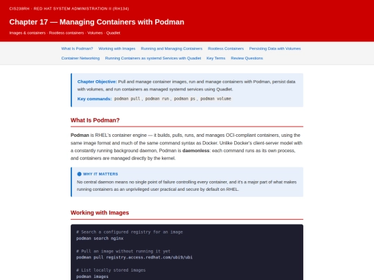 cis238rh/RH134_Chapter_17___Managing_Containers_with_Podman screenshot