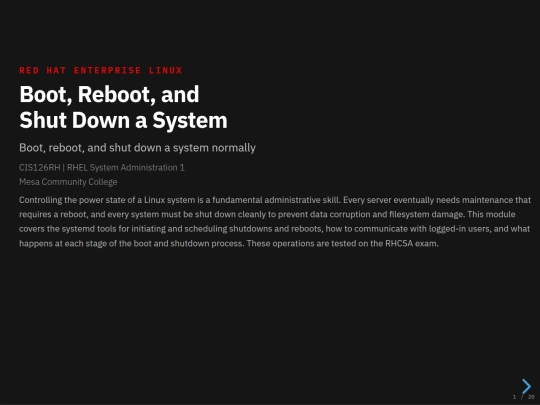 rhcsa/boot-reboot-shutdown-presentation screenshot