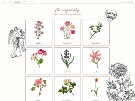 directory/floriography screenshot