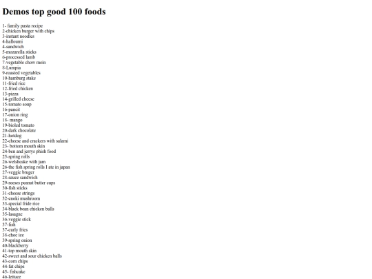 foods screenshot