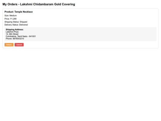 orders screenshot