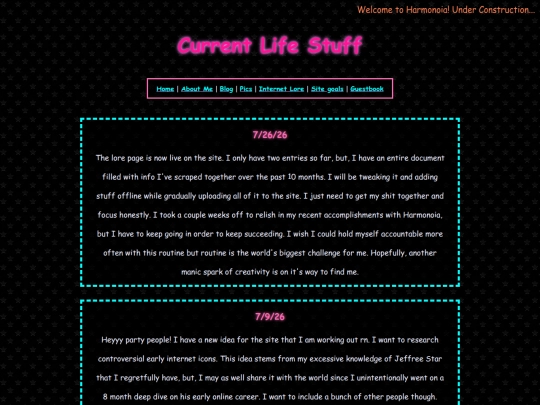 Blog screenshot