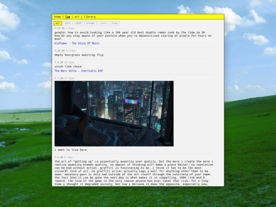 log screenshot