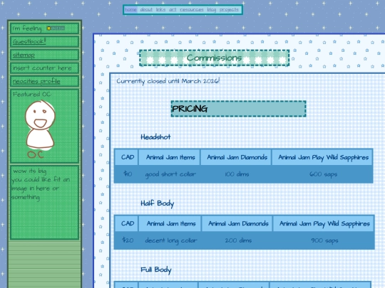 commissions screenshot