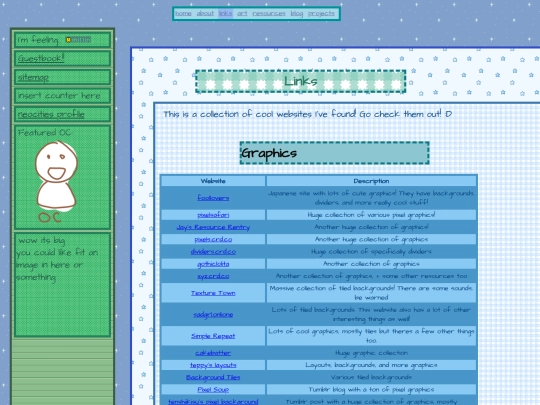 links screenshot