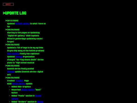 Updatelog screenshot