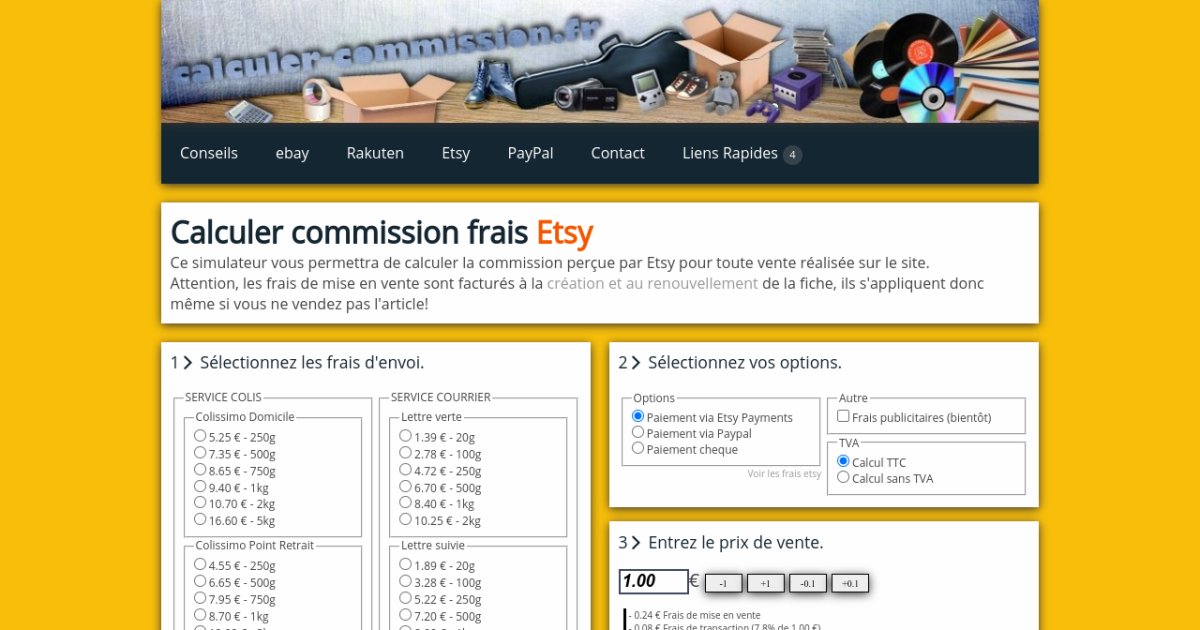 Calculez Les Frais De Commission Etsy Calculer Commission Neocities Org