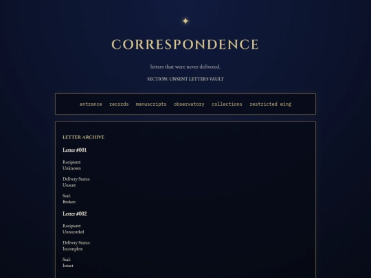correspondence screenshot