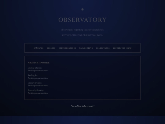 observatory screenshot