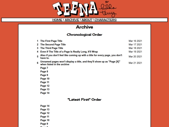 comics/archive screenshot