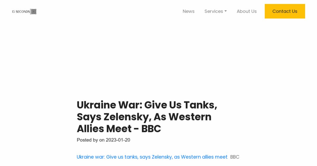 Ukraine war Give us tanks, says Zelensky, as Western allies meet BBC