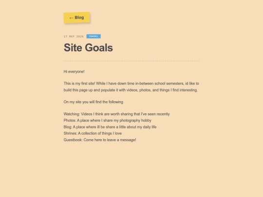 Blog/site-goals screenshot