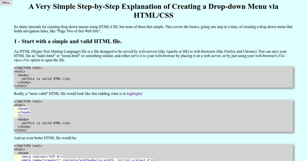 A Very Simple Step-by-Step Explanation of Creating a Drop-down Menu via ...