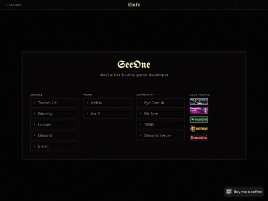 links screenshot