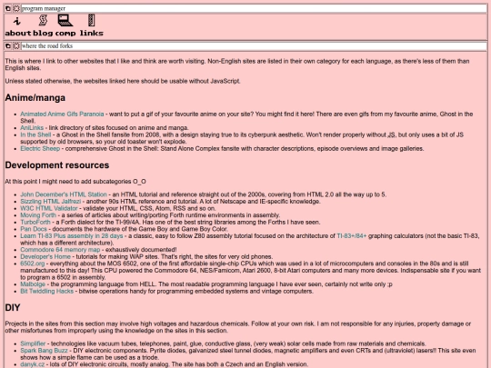 links screenshot