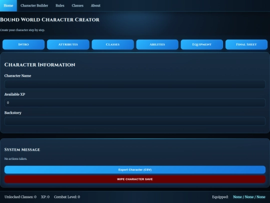 character_builder/CBV2 screenshot