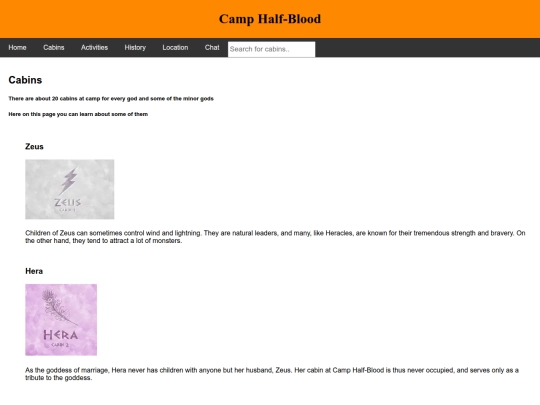 PJO/Cabins screenshot