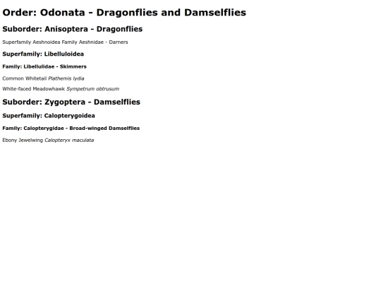 Odonata screenshot