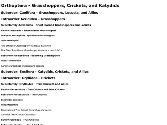 Orthoptera screenshot