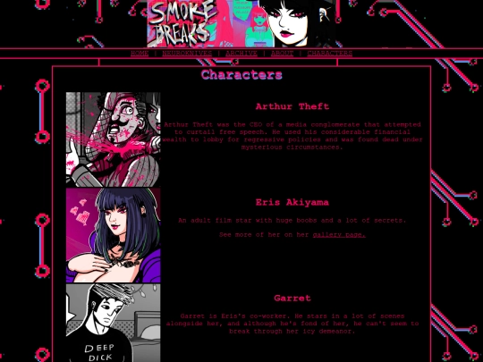 smokebreaks/characters screenshot