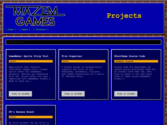 projects screenshot