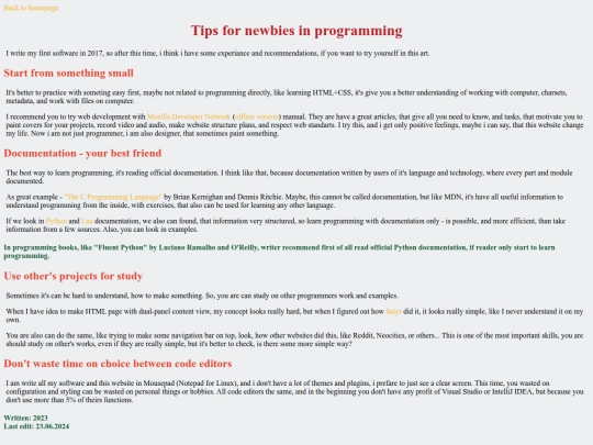 archive/programmingnewbie screenshot