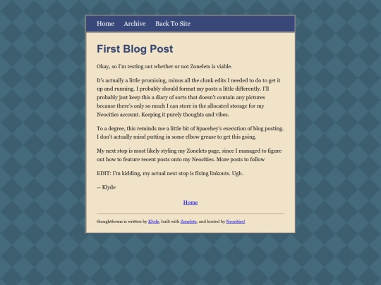 zonelet/posts/First-Blog-Post screenshot