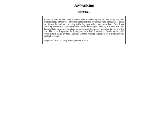 writing/jaywalking screenshot