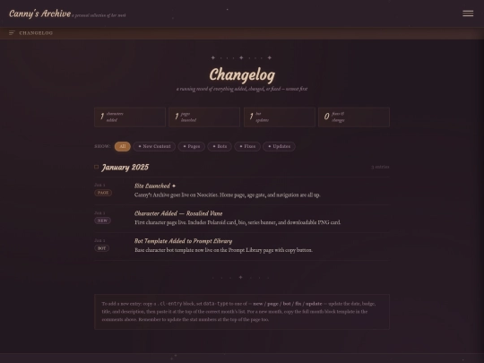 changelog screenshot